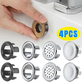 Küche Bad Becken Rund Überlauf Ablauf Abdeckung Dekoration Badewanne Waschbecken Loch Überlauf Hohl (4 Stück)