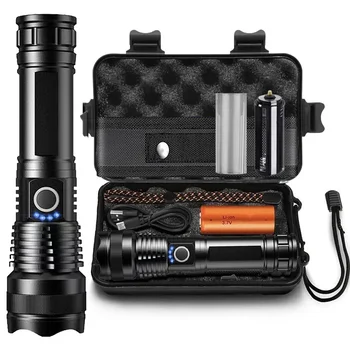Wiederaufladbare Taschenlampen, leistungsstarke taktische LED-Taschenlampe, superhelle tragbare
