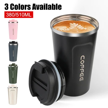 Doppelte Edelstahl-Auto-Thermosbecher, Kaffeebecher, Thermo-Café, 380/510 ml, für Tee, Wasser, Kaffee