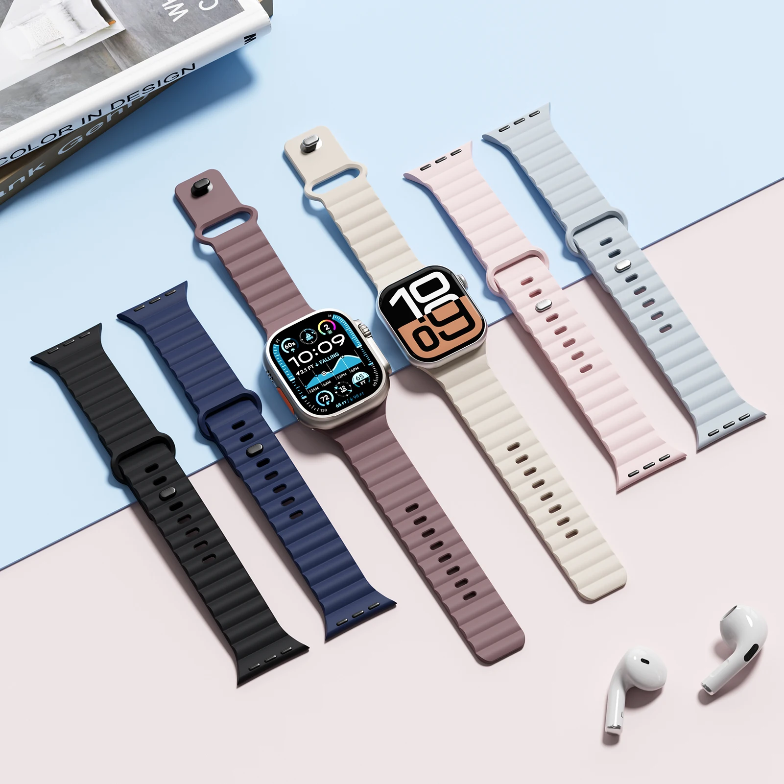 Sport-Silikonarmband für Apple Watch Armbänder 44mm 40mm 46mm – Bild 2