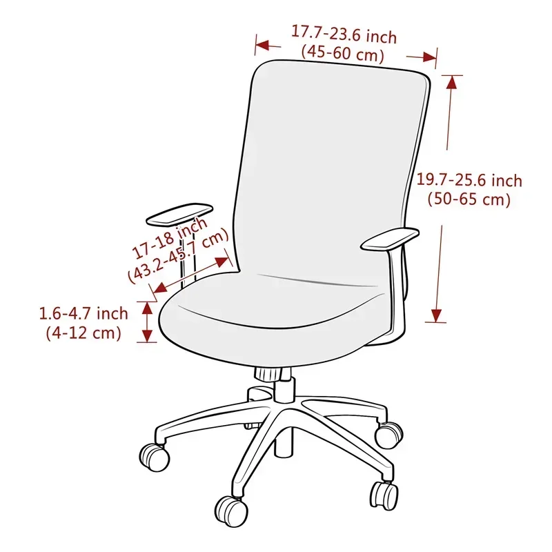 1PC Einfarbig Büro Sessel Abdeckung Stretch Spandex Computer – Bild 2