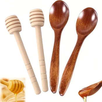 Holz Honig Löffel Honig Stick Set Dessert Löffel Honig Rühren Bar Honig Löffel Mischen Kaffee Tee Marmelade