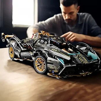 Grünes Racing-Bausteinspielzeug, ABS-Materialien, manuelle Spielzeugbausteine (1690 Stück)