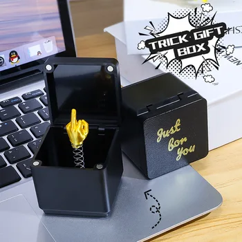 Weihnachten Interessanter Streich Geschenk Mittelfinger in Box Weihnachtsbox Lustige kreative Geschenke Büro
