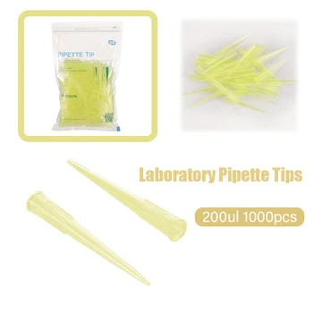 Laborpipettenspitzen 200ul Mikropipette Einweg-Pipettenspitze aus Kunststoff Laborausrüstung (1000 Stück)