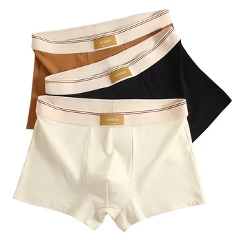 Solide Farben Männer Boxer Shorts Atmungsaktive Baumwolle männer Unterwäsche Elastische Horts 7A ebene