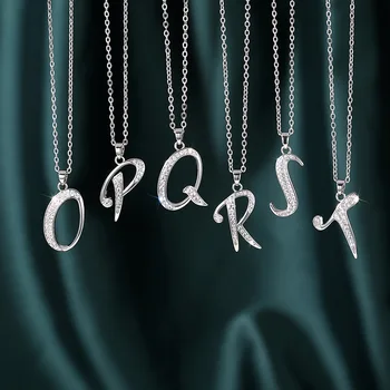 LATS Neue Design 26 Englisch Buchstaben Zirkon Anhänger Halskette Trendy Temperament Persönlichkeit Halsketten