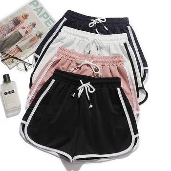 Frauen Yoga Shorts Sommer Oberbekleidung Mid-Taille beiläufige lose gerade Hosen Dame stilvolle dünne