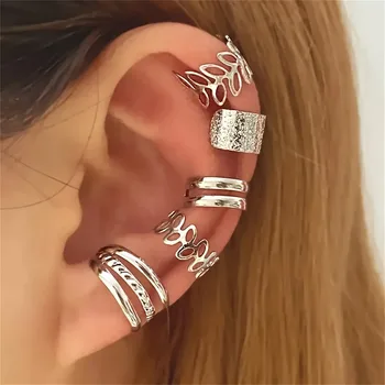 Trendige Elegante Ohrklemmen Klassischer Stil Geschenke für Frauen Ohne Piercing Clip-On (5 Stück)