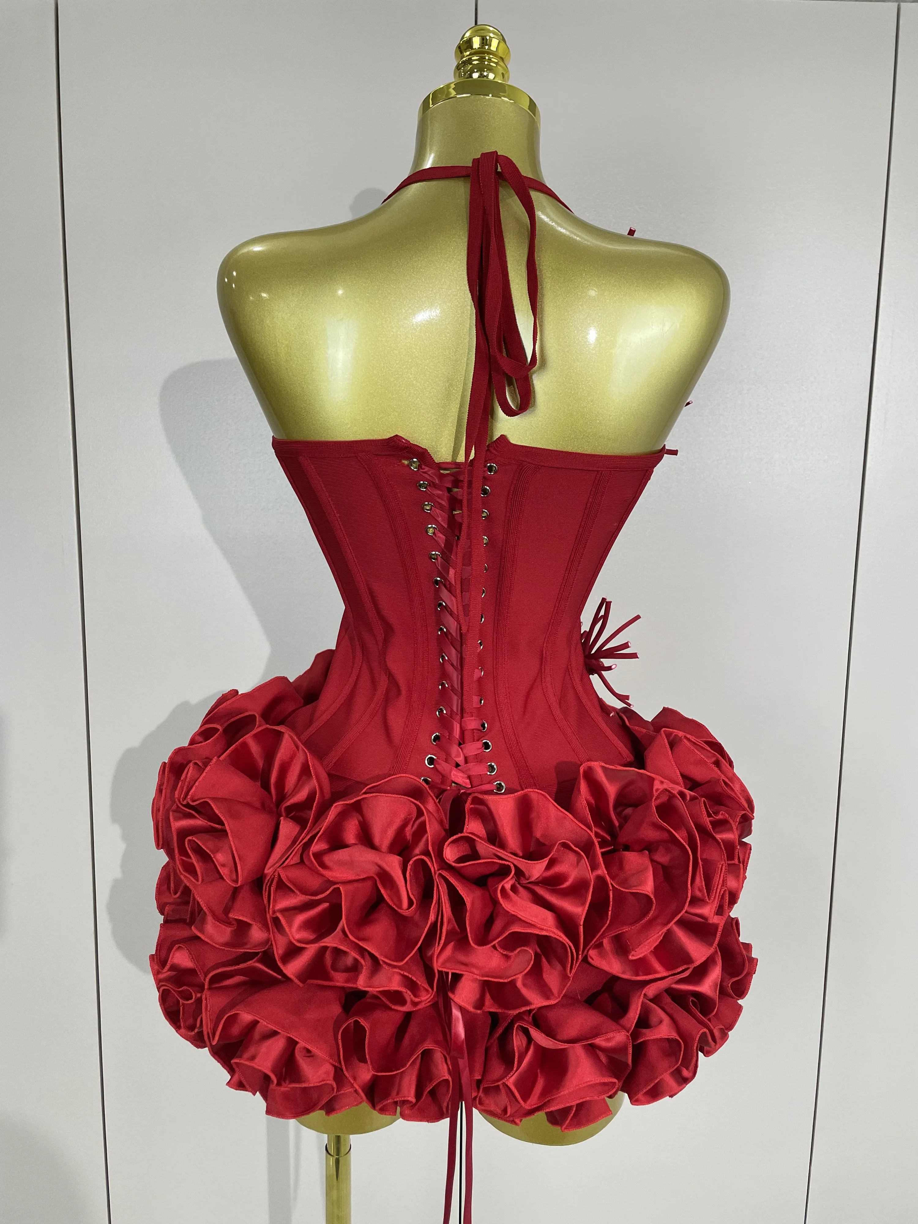 Sexy Neckholder Abendkleid Celebrity Club Zweiteiliges Set – Bild 3