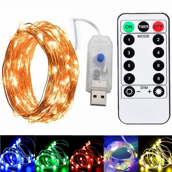 20 m/10 m 8 Funktion Fernbedienung LED Lichterkette USB Lichterketten Weihnachten Girlande Neujahr Hochzeit