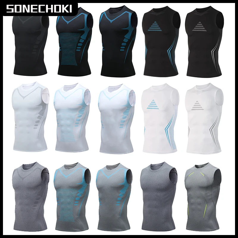 Kompressionsshirt Herren Ärmellos Fitnesskleidung Dry Fit