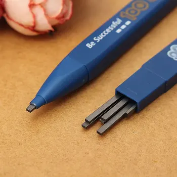 2B Druckbleistift-Set, bestehend aus 1 Bleistift und 6 Minen, schwarze Mine, nicht anspitzbare Mine
