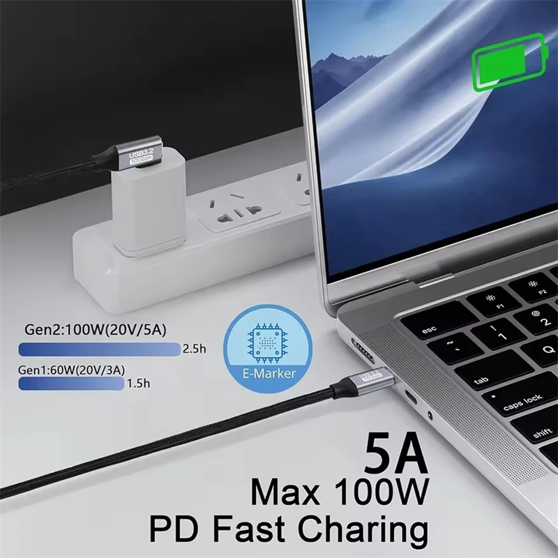 100 W PD-Schnellladekabel, 5 A, Typ USB C 3.1 Gen 2 Stecker – Bild 4