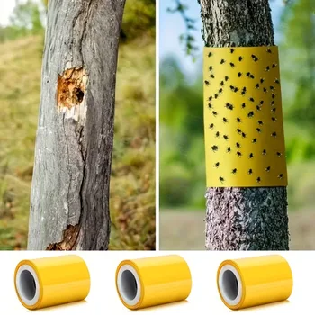 5/10 m gelbes doppelseitiges insektensicheres Klebeband für den Außenbereich, Insektenfalle