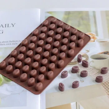Mini-Kaffeebohnen mit 55 Mulden, Schokolade, Sugarcraft, Süßigkeiten, Silikonform, Form für Fondant, Kuchen
