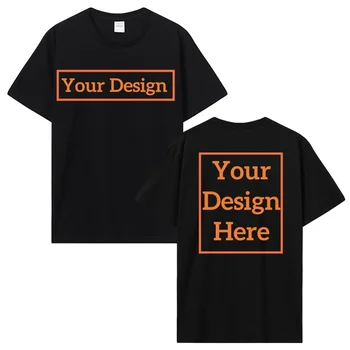 Herren Baumwoll-T-Shirt mit Personalisiertem Design Hier Individueller Text T-Shirt für Männer Fügen Sie Ihr