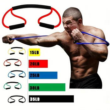 8-förmiger Boxspannungsgurt, passend für Gummi-Widerstandsband, Outdoor-Fitnessstudio für Männer und Frauen
