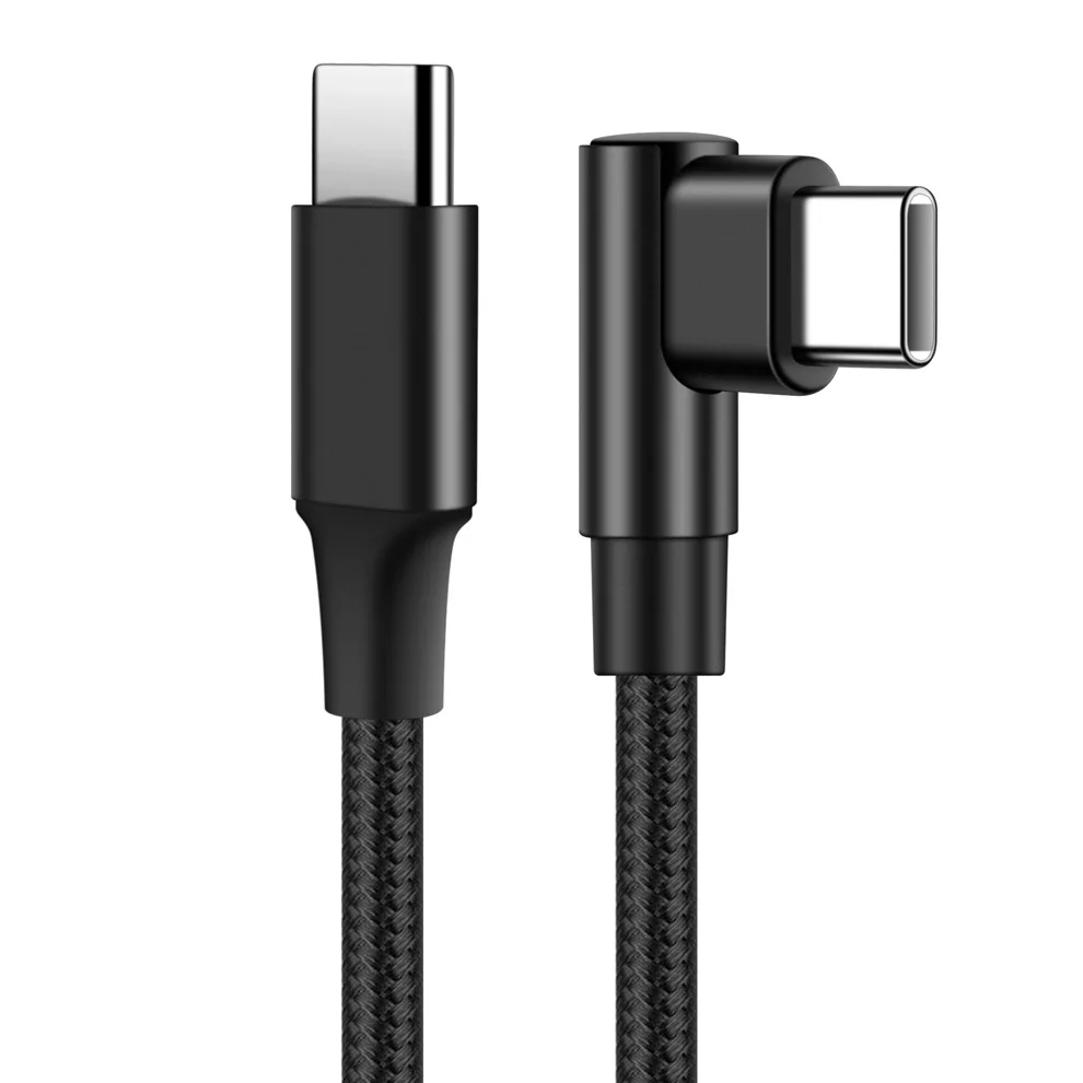 USB-C auf USB-C Winkelkabel 90 Grad, Nylon, 0,25 bis 3 m – Bild 3