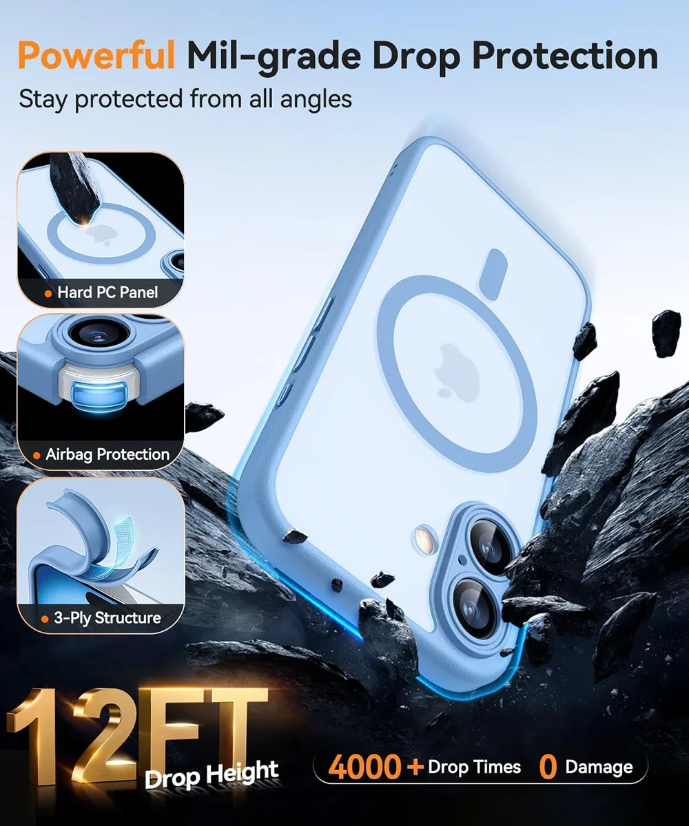 Magnetic Luxury Matte Translucent Armor Shockproof Case For – Bild 6