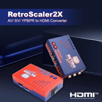RetroScaler2x AV zu HDMI ® Konverter und Line-Doubler für Retro-Spielekonsolen PS2 N64 NES Dreamcast Saturn