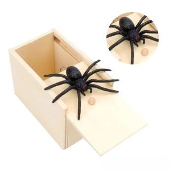 Trick Spinne Lustige Scare Box Holz Versteckte Box Streich Trick Horror Spinnen Spaß Spiel Halloween Party