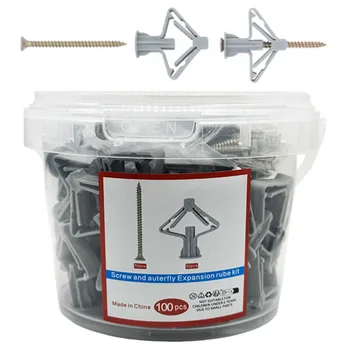 Trockenbau-Anker-Set, Hohlwand-Anker, Gipskarton-Stecker, Schrauben (100 Stück)