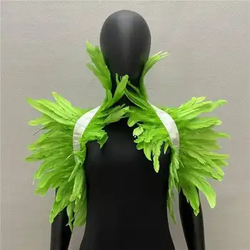 Karneval Party Cosplay Gothic Frauen Schal Natürliche Feder Schwarz Gefälschte Kragen Schal Für Männer Frauen
