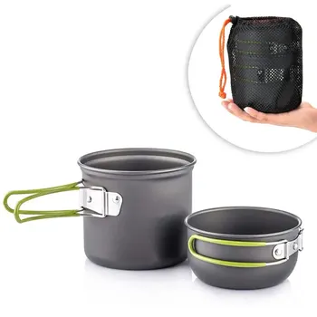 Camping-Kochgeschirr, Mess-Set, ultraleichtes Camping-Topf-Set, Kochen im Freien, Geschirr für Wandern