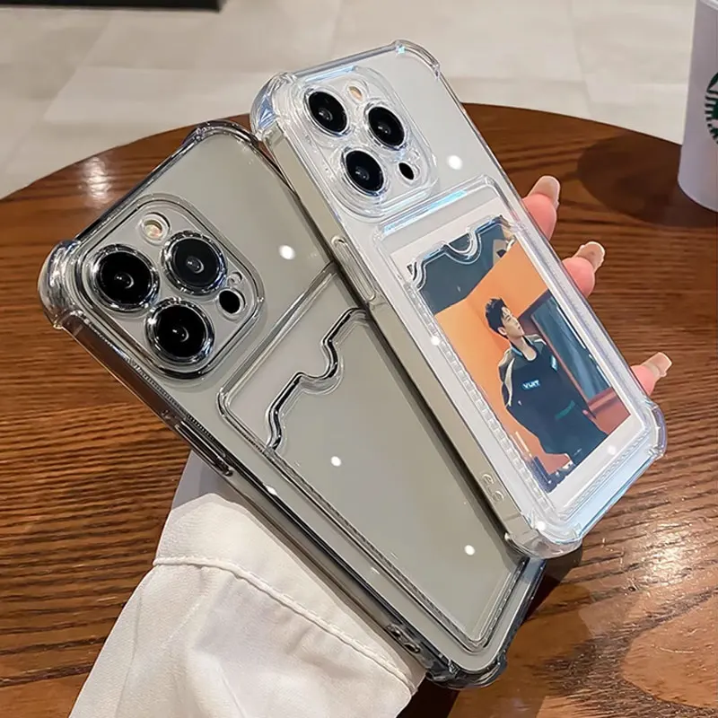 Transparenter Kartens chlitz Taschen halter Fall für iPhone – Bild 6