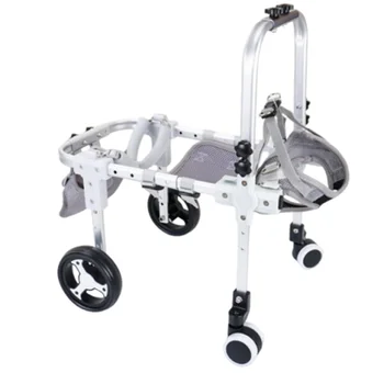Leichter Aluminium-Haustier-Mobilitätswagen, verstellbarer, abnehmbarer Hunderollstuhl