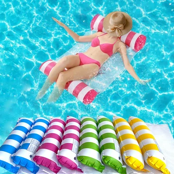 Aufblasbare faltbare schwimmende Reihe Schwimmbad Party Wasser Hängematte Luftmatratzen PVC Streifen Wasser
