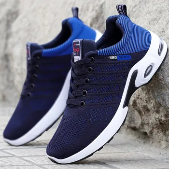 Herren-Freizeitsneaker, atmungsaktives Mesh, zum Schnüren, vielseitig, leicht, weiche Sohle, für den täglichen