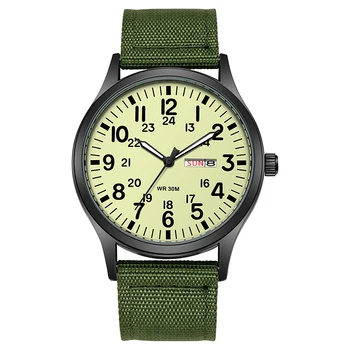 2024 TPW Field Watch, leicht ablesbares Stoffarmband, 24-Stunden-Anzeige, Quarzwerk