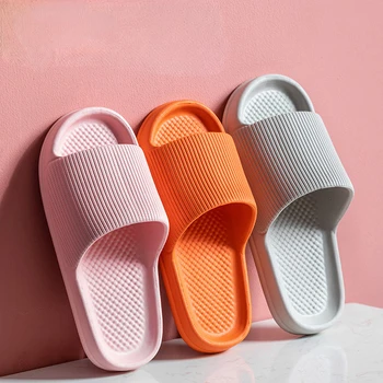 Dicke Plattform Badezimmer Hause Hausschuhe Frauen Mode Weiche Sohle EVA Innen Rutschen Frau Sandalen 2024