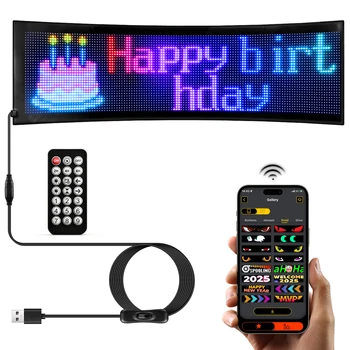 LED-Autoschild, flexibles LED-Matrix-Panel, 5 V USB-LED-Lichtschilder für Auto, Bluetooth, Smart APP