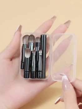 6er-Pack tragbarer Make-up-Pinsel, Ersatzbürstenkopf, Nase, Schattenpinsel, Reiseset