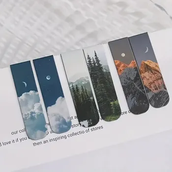 Waldlandschaft magnetisches Lesezeichen für Seiten, Bücher, Leser (2 Stück)