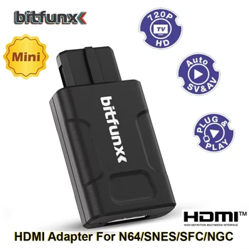 Bitfunx 720P 1080P HDTV-Adapter für N64/SNES/SFC/NGC-Konsole 4:3/16:9 Aspektverhältnis-Schalten SV