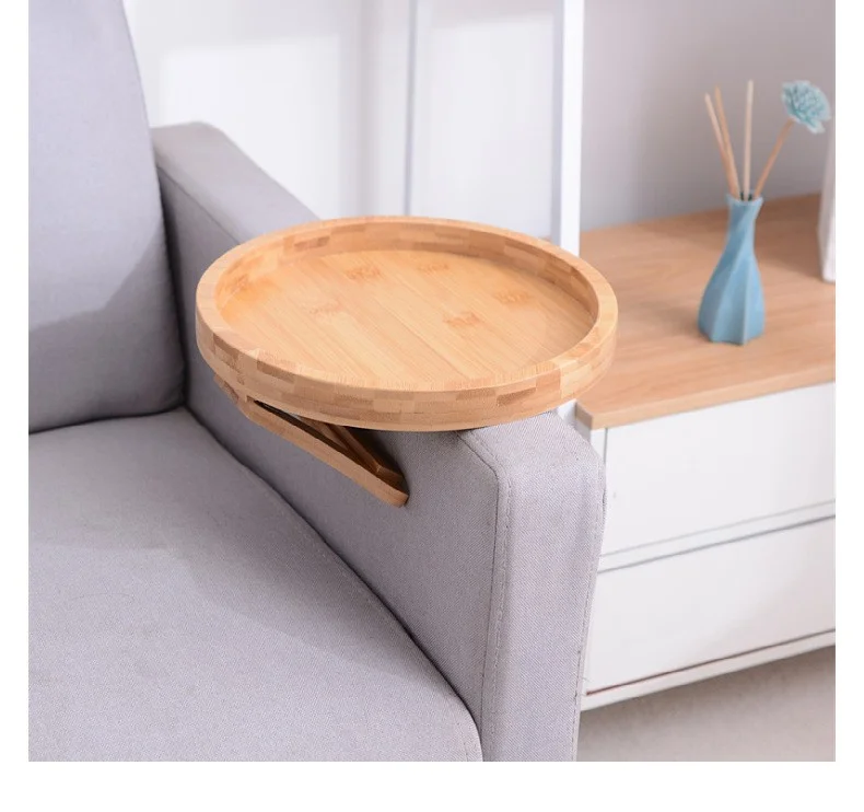 Sofa-Tablett, Sofa-Armlehnen-Clip-On-Tablett, Natürliches – Bild 3