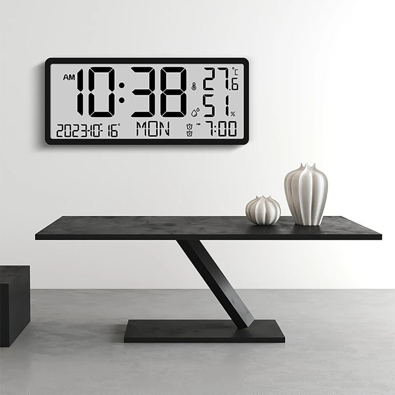 LCD-Display, multifunktionale Wanduhr, einfacher moderner – Bild 2