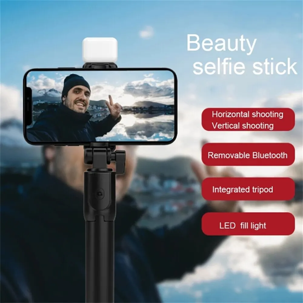 Tragbarer Bluetooth-Selfie-Stick-Stativhalter mit – Bild 5