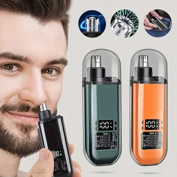 Nasen-Ohr-Haarschneider für Männer - wiederaufladbar über USB C, tragbar, Schnellladung, kompaktes Pflegeset