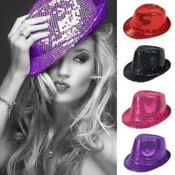 Festival Party Reflektierende Hut Bühne Leistung Dress Up Glitter Hip-hop Hut Kinder Tanz Jazz Leistung Hut