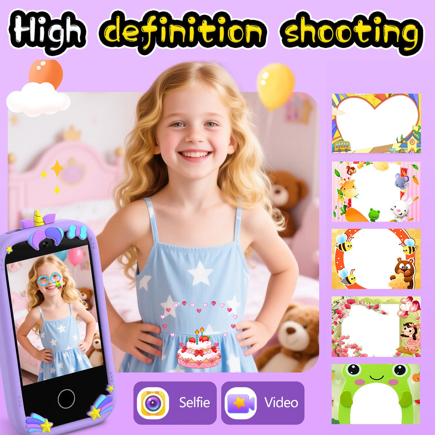 Upgrade-Kindersmartphone-Spielzeug, 2,8-Zoll-Touchscreen – Bild 2