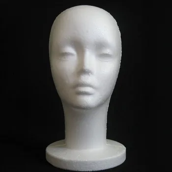 Weiblicher Styropor-Schaufensterpuppenkopf Schaumstoffmodell für Perücken, Haare und Brillen