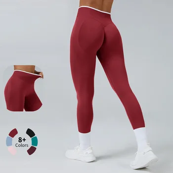 Frauen Mittlere Taille Nahtlose Yoga Leggings Push-Up Sport Fitness Laufhose Hip Lift Hohe Elastische Gym