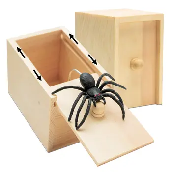Trick Spider Lustige Scare Box Holz Versteckte Box Qualität Streich Holz Scare Box Spaß Spiel Streich Trick