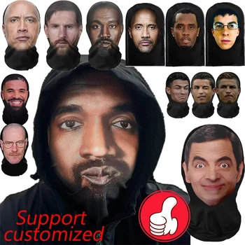 Interessante 3D-gedruckte lustige Vollgesichtsmaske Promi realistische Gesichtsmaske Party Cosplay Requisiten