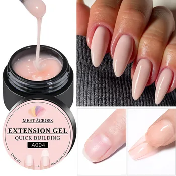 MEET ACROSS 8ML Quick Extension Nagel Gel Vernis Nude Milch Weiß Gel Nagellack UV Semi Permanent Nägel Kunst